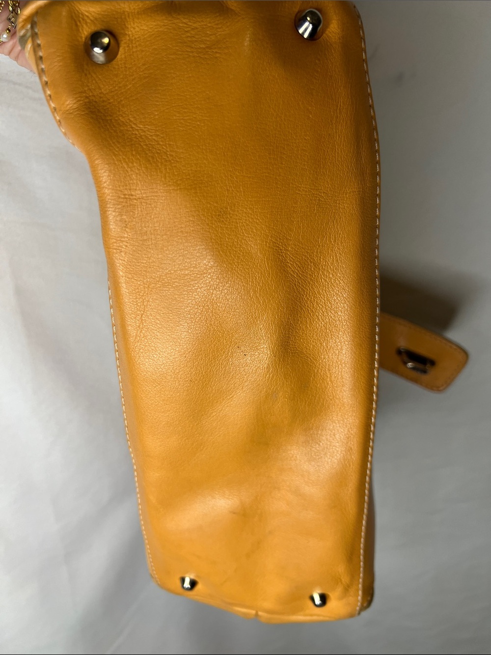 Prune Camel Color Leather Shoulder Bag - Picture 16 of 16